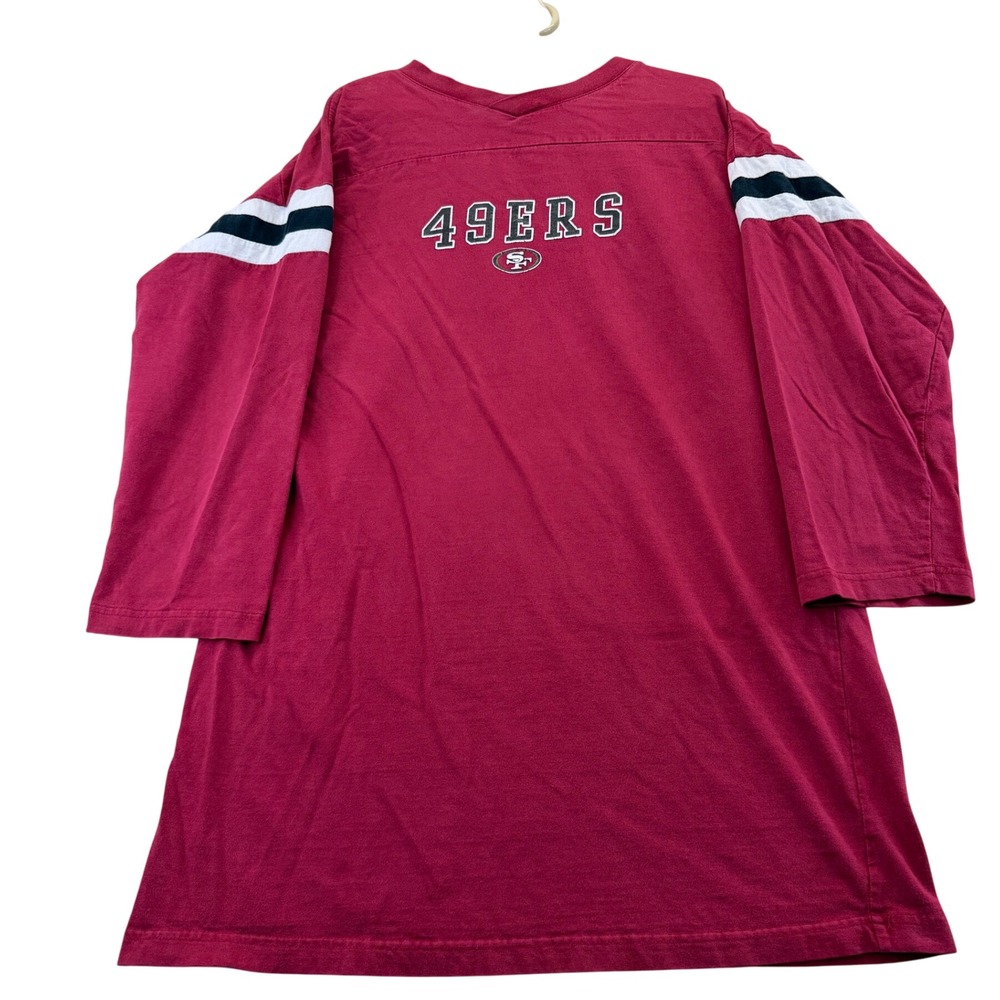 NFL T-Shirt Women S/M Red San Francisco 49ers Jersey Long Sleeve Cotton Sporty
